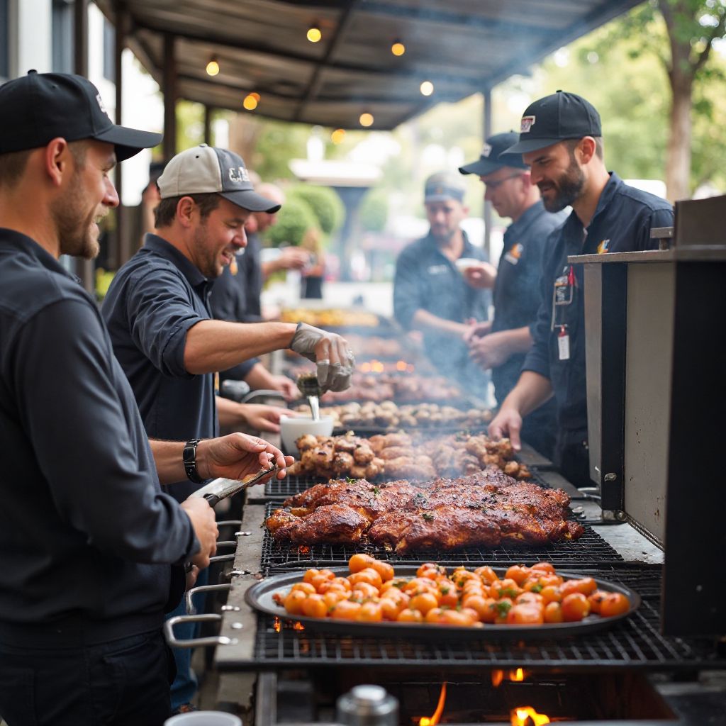 Corporate event with BBQ catering